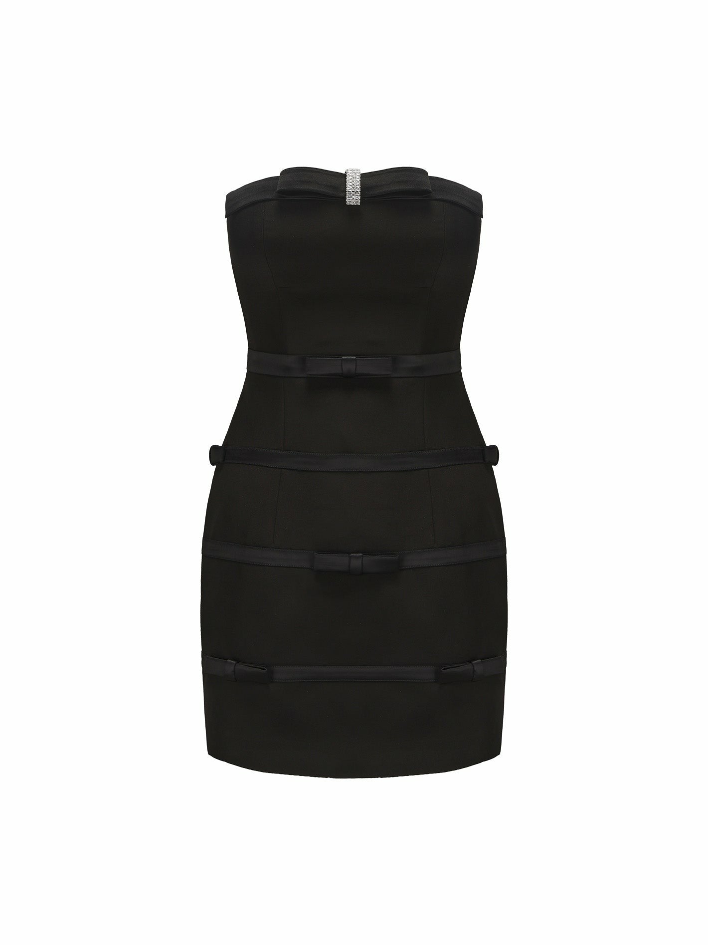 Lucie Bow Dress: Black Mini Dress for Cocktail Party | Nana Jacqueline