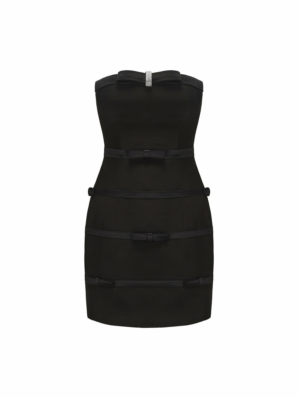 Lucie Bow Dress: Black Mini Dress for Cocktail Party | Nana Jacqueline