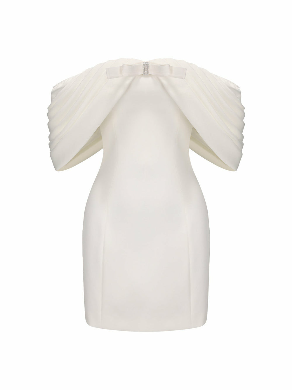 Kate Bow Dress: White Mini Dress for Bridal Shower | Nana Jacqueline