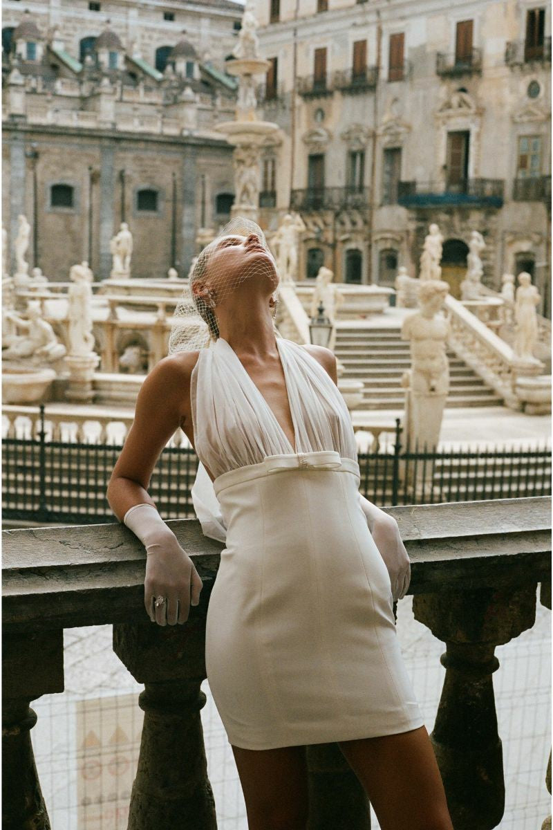 Melinda Dress: White Mini Dress for Wedding After-Party | Nana Jacqueline