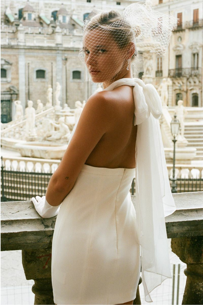 Melinda Dress: White Mini Dress for Wedding After-Party | Nana Jacqueline
