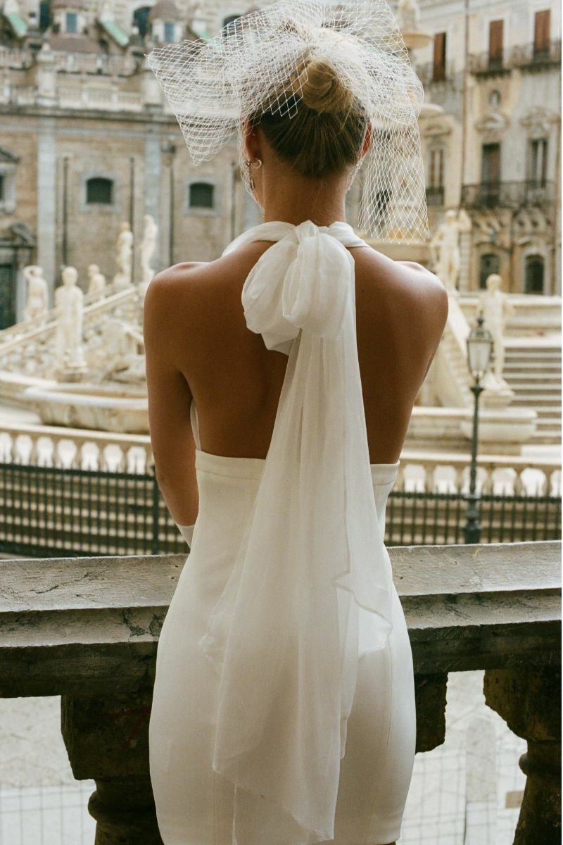 Melinda Dress: White Mini Dress for Wedding After-Party | Nana Jacqueline