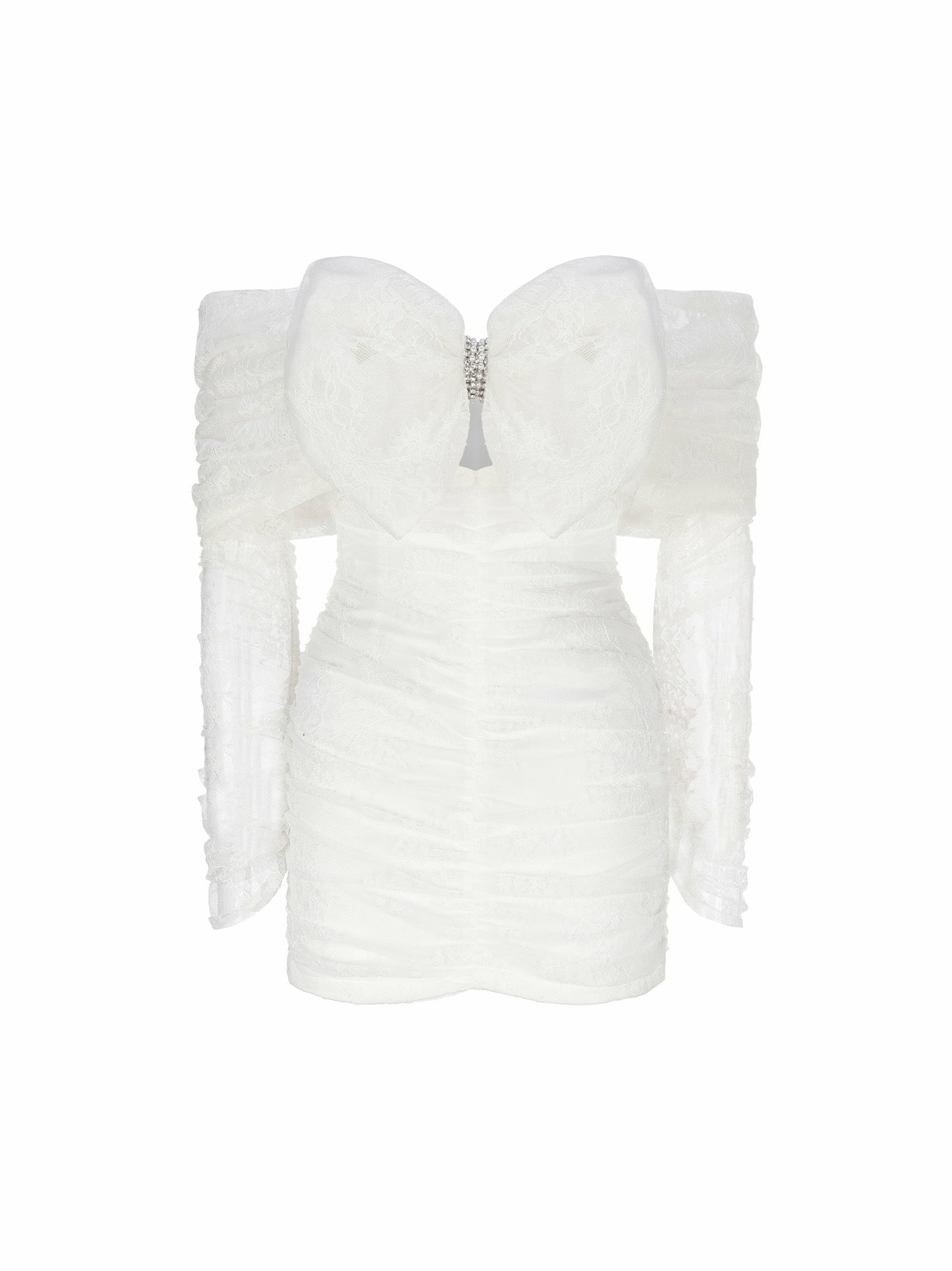 Sydney Bow Dress: White Mini Dress for Bridal Shower | Nana Jacqueline