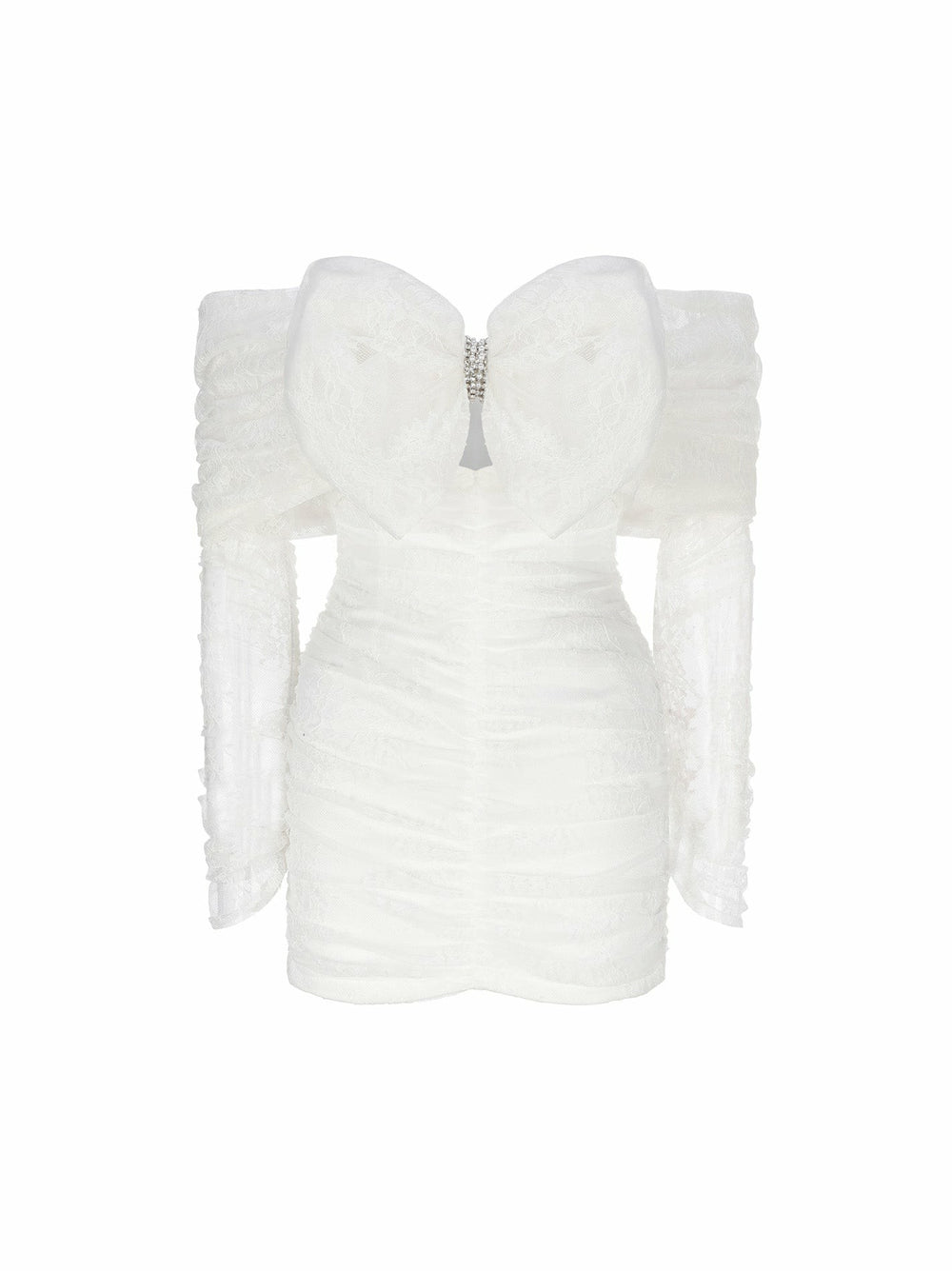 Sydney Bow Dress: White Mini Dress for Bridal Shower | Nana Jacqueline