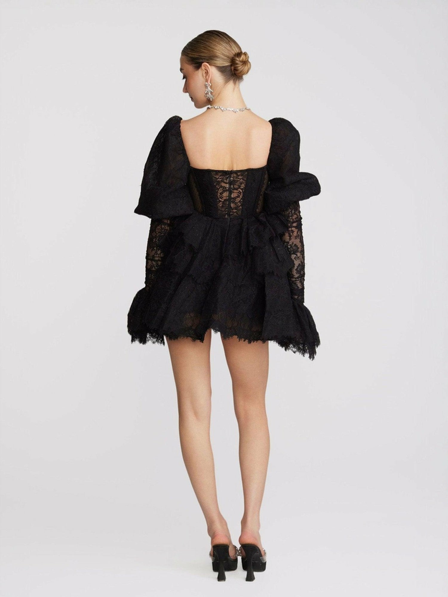 Penelope Lace Dress: Black Mini Dress for Cocktail Party | Nana Jacqueline