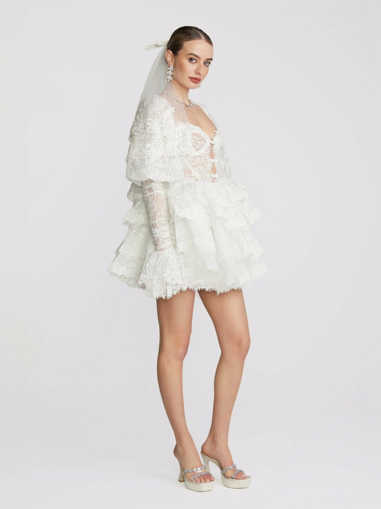 Penelope Lace Dress: White Mini Dress for Wedding After-Party | Nana Jacqueline