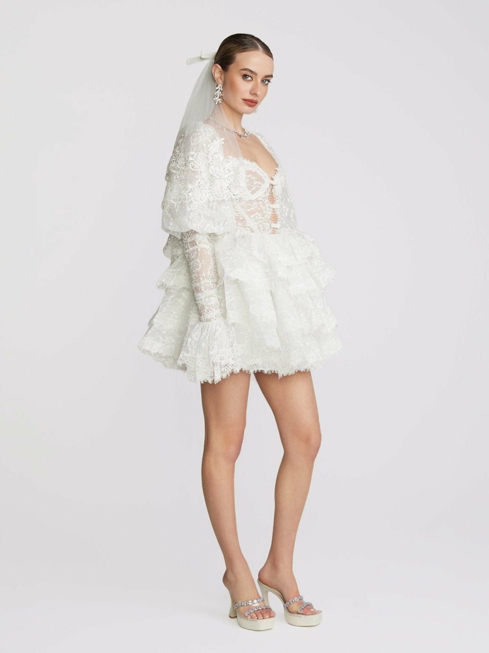 Penelope Lace Dress: White Mini Dress for Wedding After-Party | Nana Jacqueline
