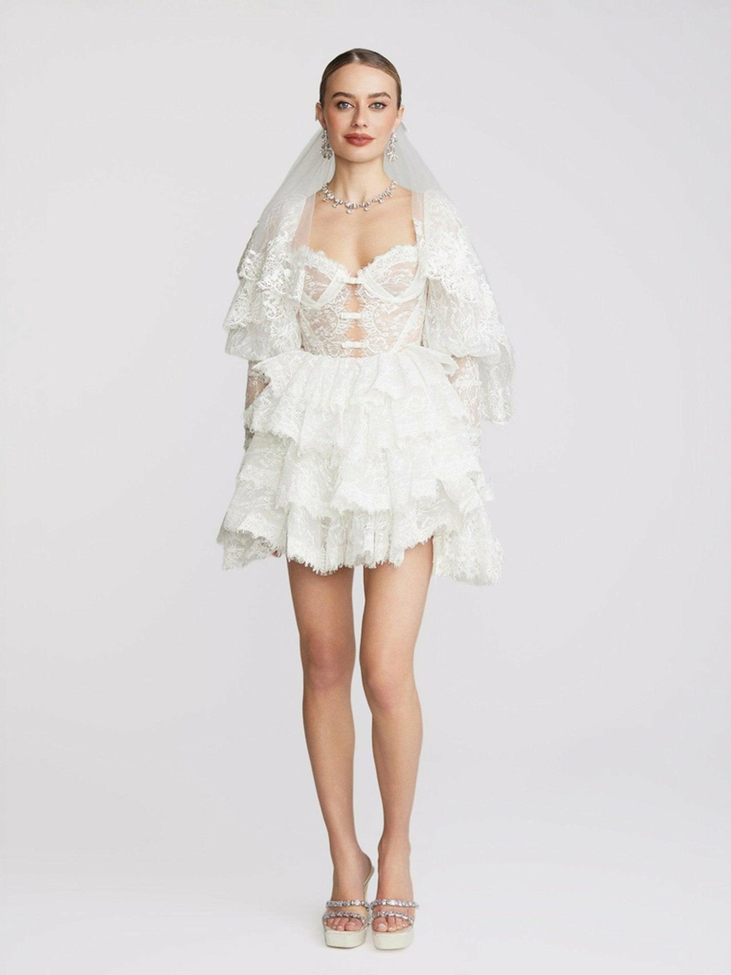 Penelope Lace Dress: White Mini Dress for Wedding After-Party | Nana Jacqueline