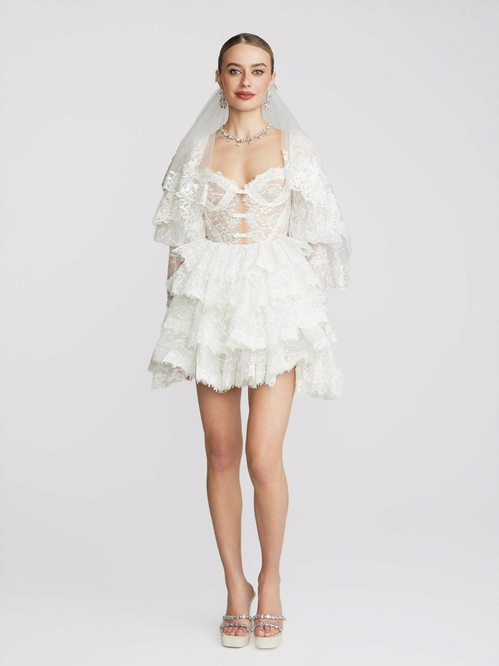 Penelope Lace Dress: White Mini Dress for Wedding After-Party | Nana Jacqueline