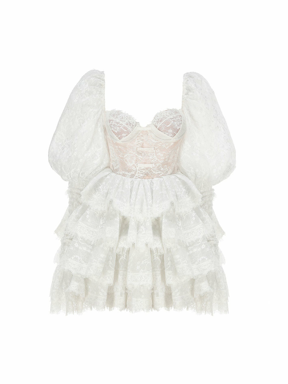 Penelope Lace Dress: White Mini Dress for Wedding After-Party | Nana Jacqueline