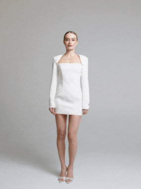 Jillian Dress: Ivory Mini Dress for Engagement Party | Nana Jacqueline