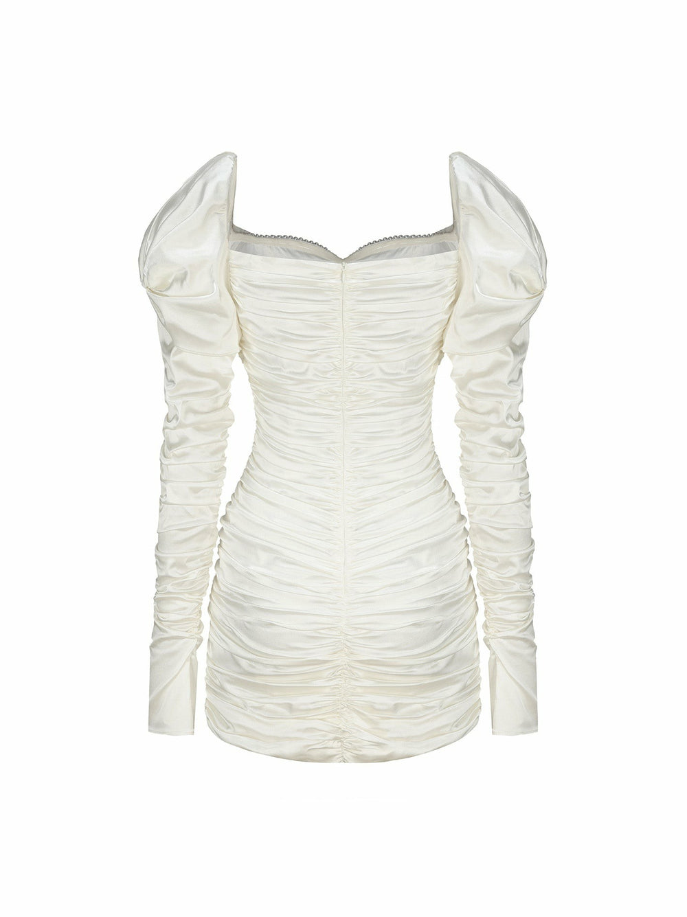 Daphne Satin Dress: White Mini Dress for Bridal Shower | Nana Jacqueline