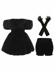 Candice Velvet Dress: Black Mini Dress for Cocktail Party | Nana Jacqueline