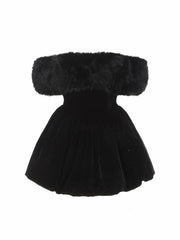 Candice Velvet Dress: Black Mini Dress for Cocktail Party | Nana Jacqueline