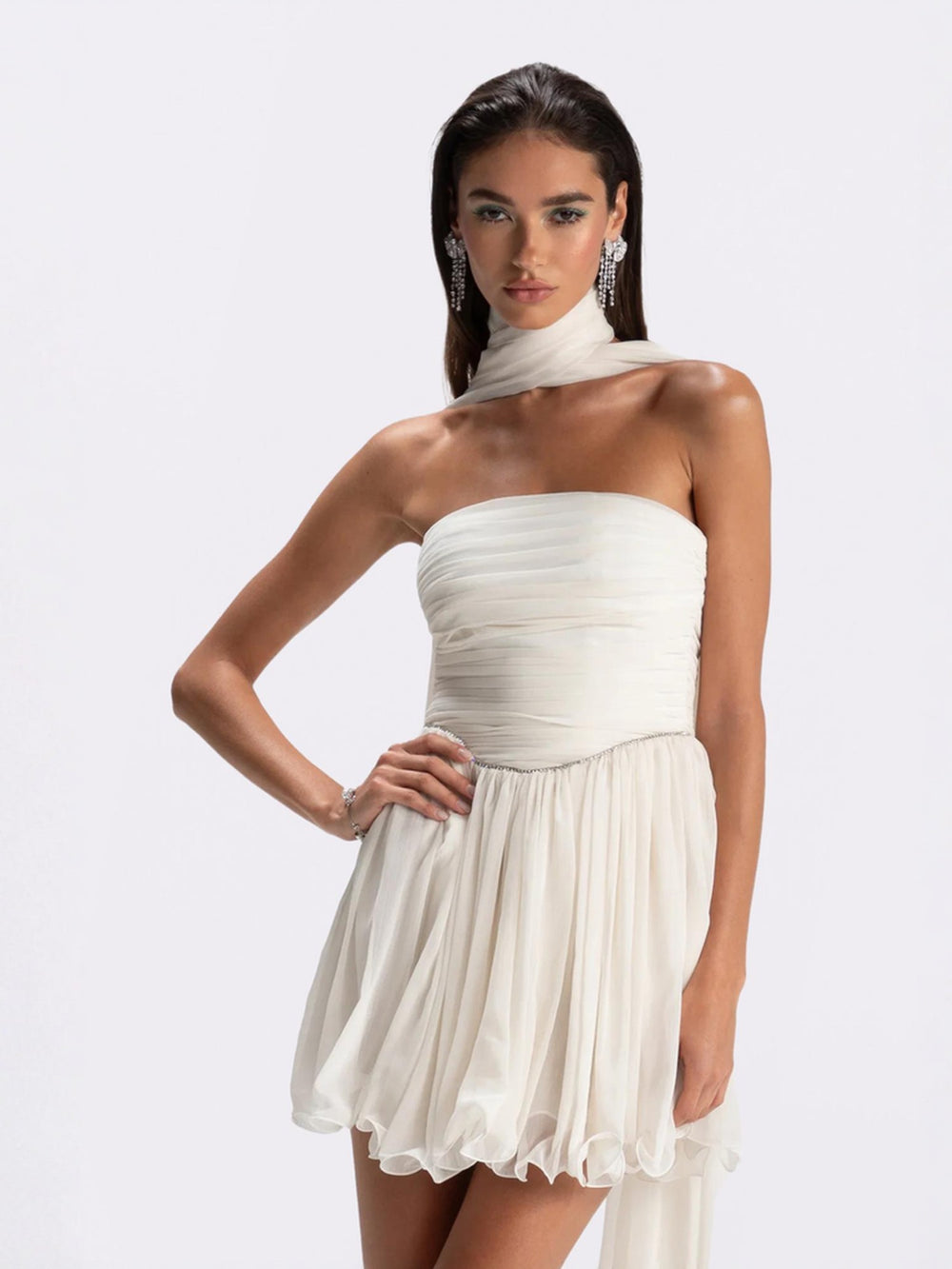 Chloe Dress: White Mini Dress for Bridal Shower | Nana Jacqueline