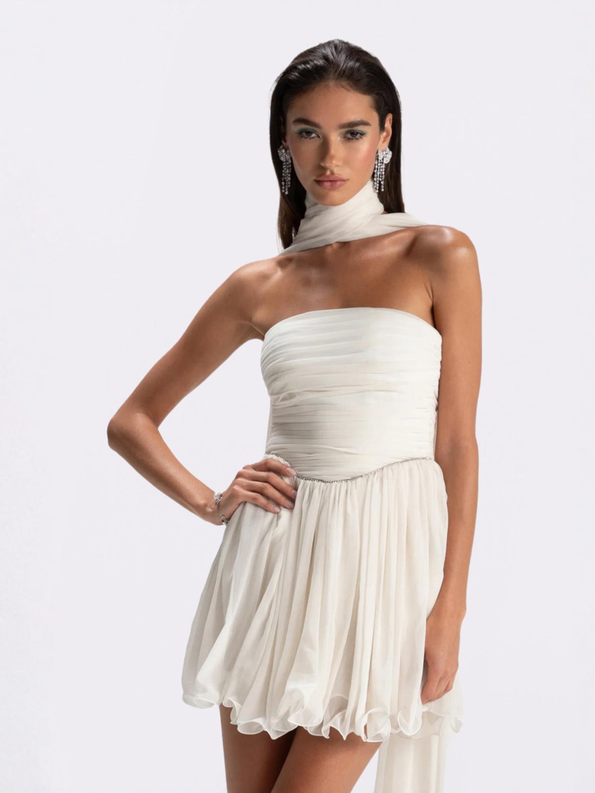 Chloe Dress: White Mini Dress for Bridal Shower | Nana Jacqueline