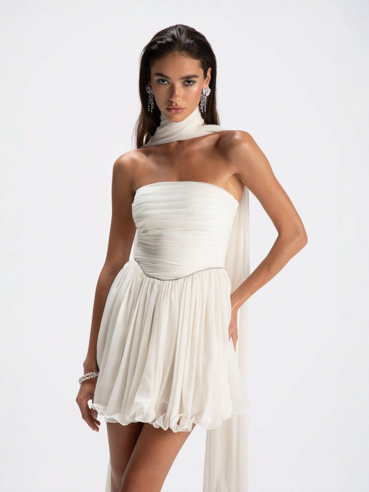 Chloe Dress: White Mini Dress for Bridal Shower | Nana Jacqueline