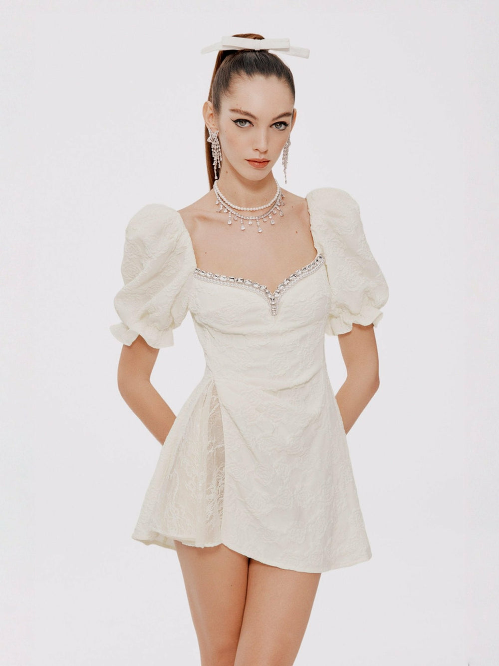 Ysabella Dress: White Mini Dress for Bridal Shower | Nana Jacqueline