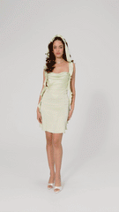 Karina Dress: Green Mini Dress for Garden Party | Nana Jacqueline