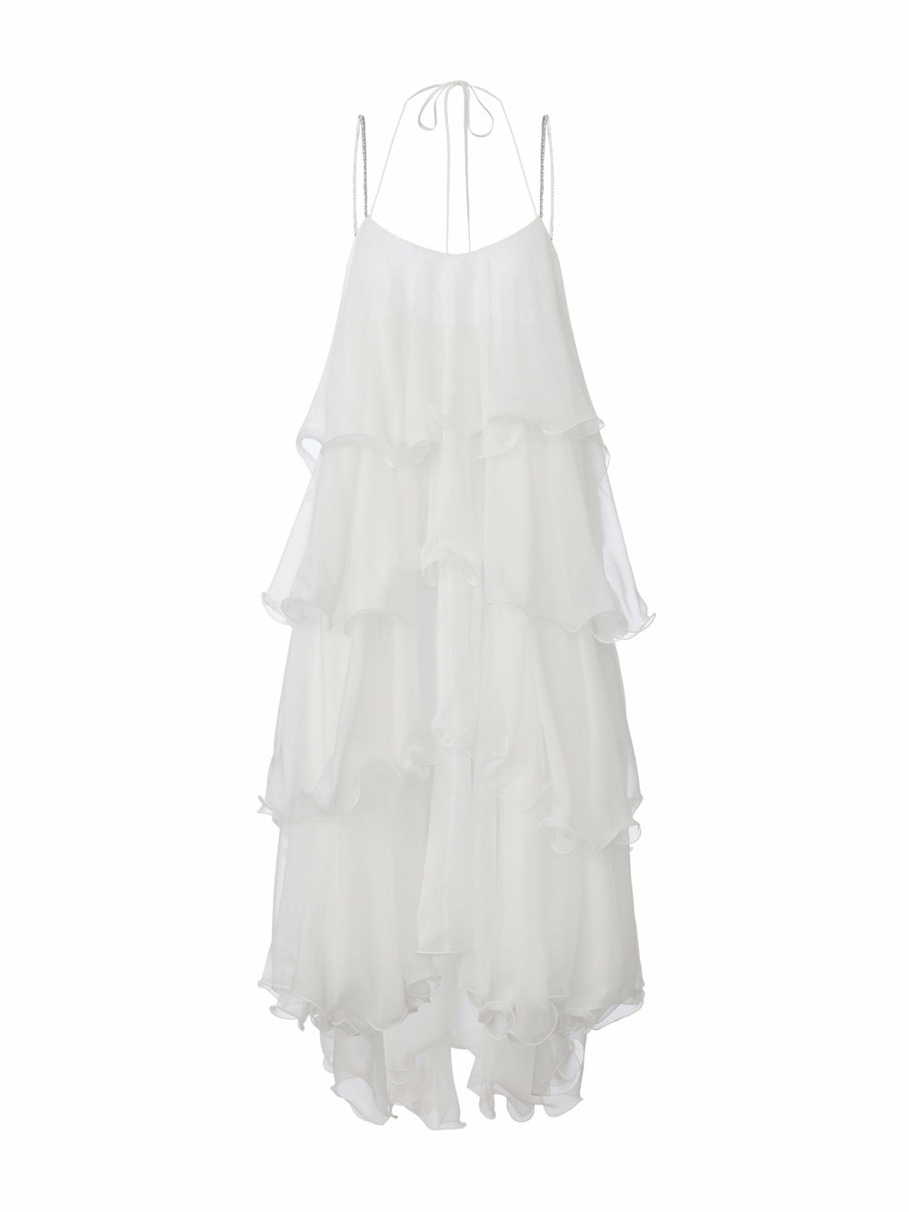Florence Tiered Chiffon White Dress | Nana Jacqueline