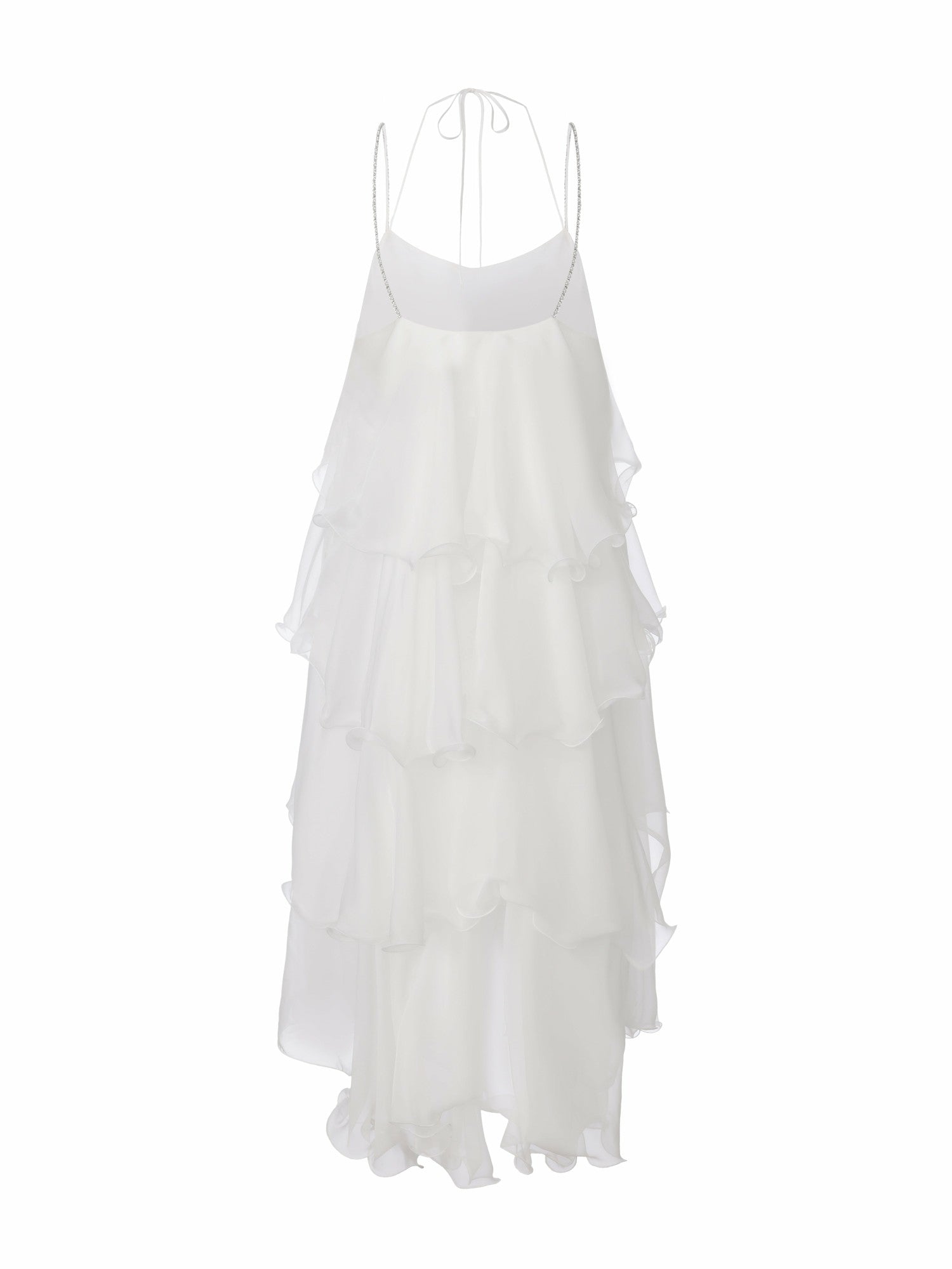 Florence Tiered Chiffon White Dress | Nana Jacqueline