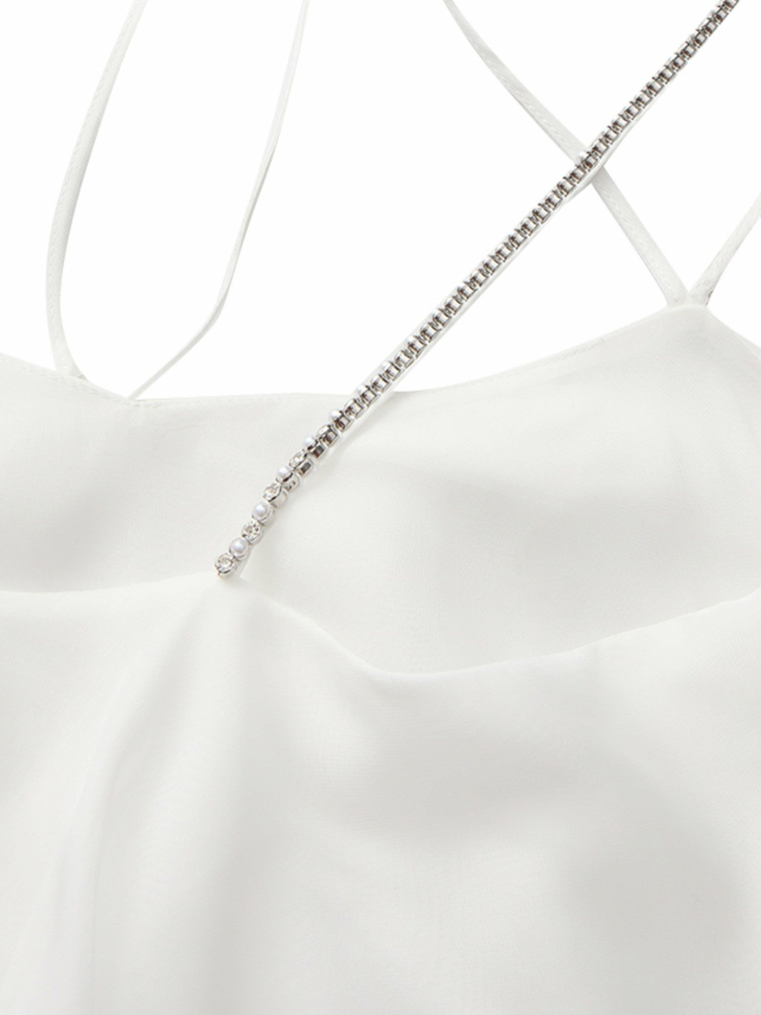 Florence Tiered Chiffon White Dress | Nana Jacqueline
