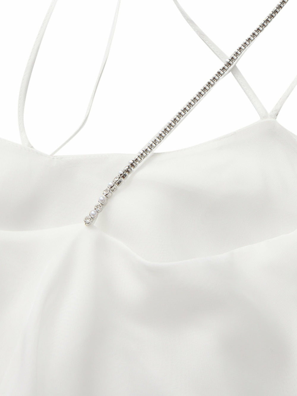 Florence Tiered Chiffon White Dress | Nana Jacqueline