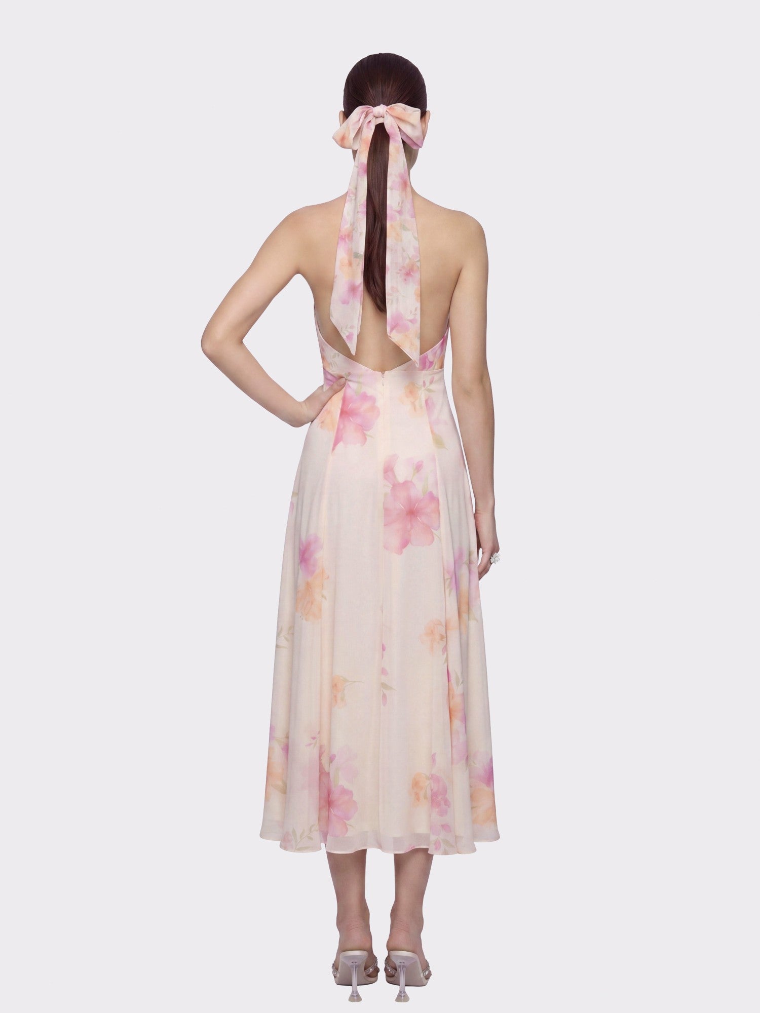 Lana Halter Floral Cream Dress | Nana Jacqueline