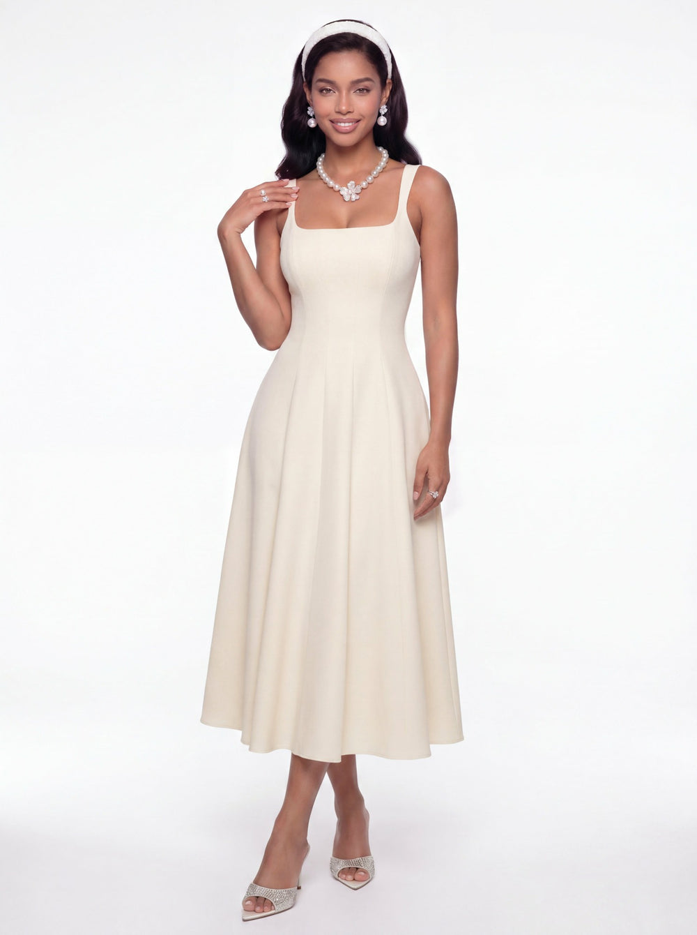 Delilah Cut Out Back Champagne Dress | Nana Jacqueline