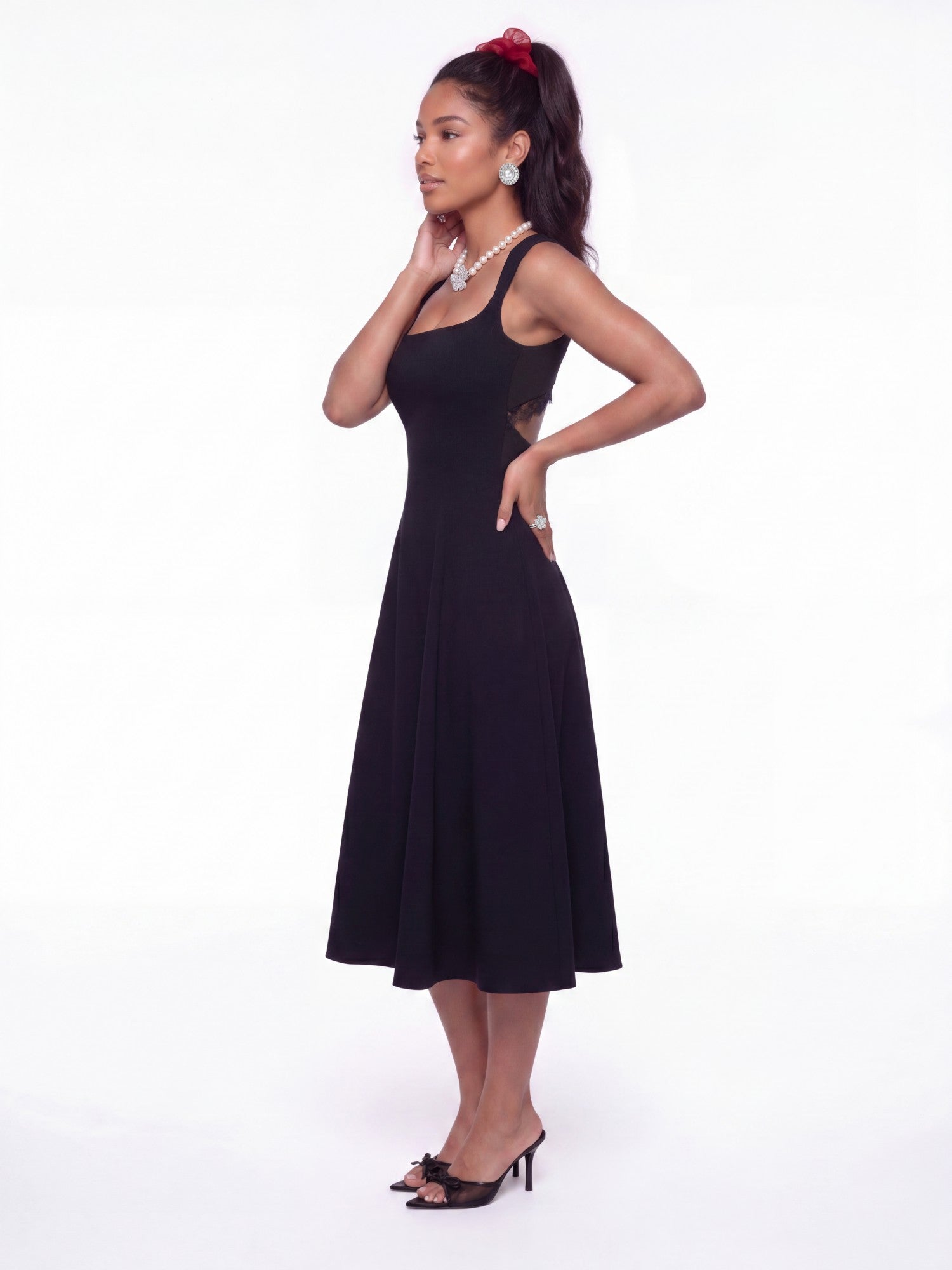 Delilah Square-Neck Black Dress | Nana Jacqueline