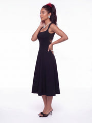 Delilah Square-Neck Black Dress | Nana Jacqueline