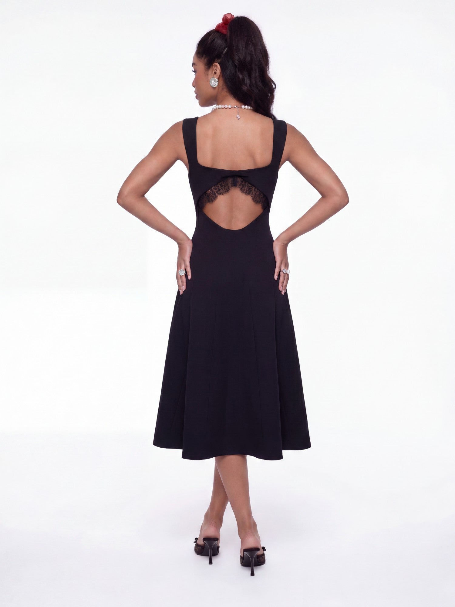 Delilah Square-Neck Black Dress | Nana Jacqueline