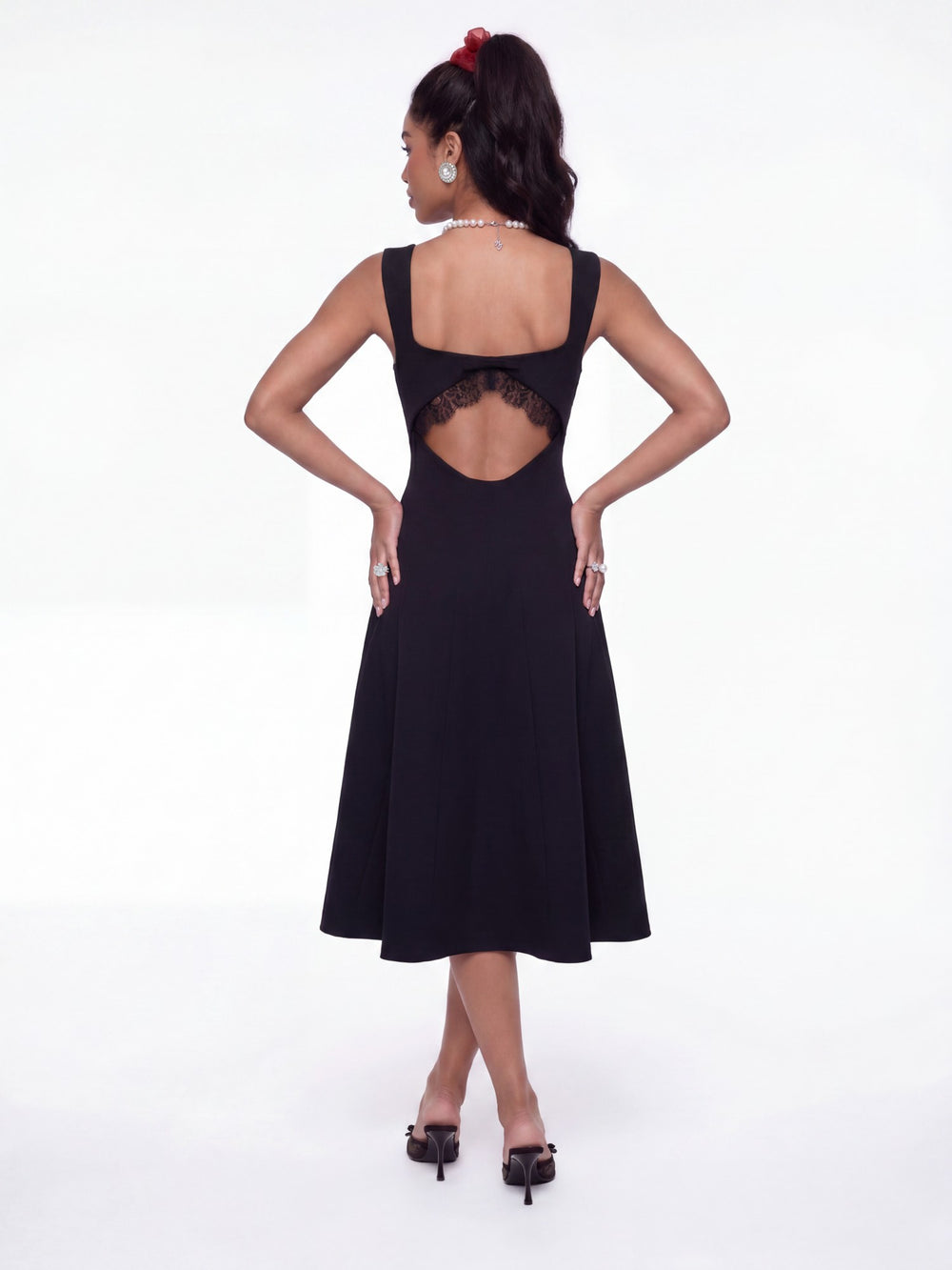 Delilah Square-Neck Black Dress | Nana Jacqueline