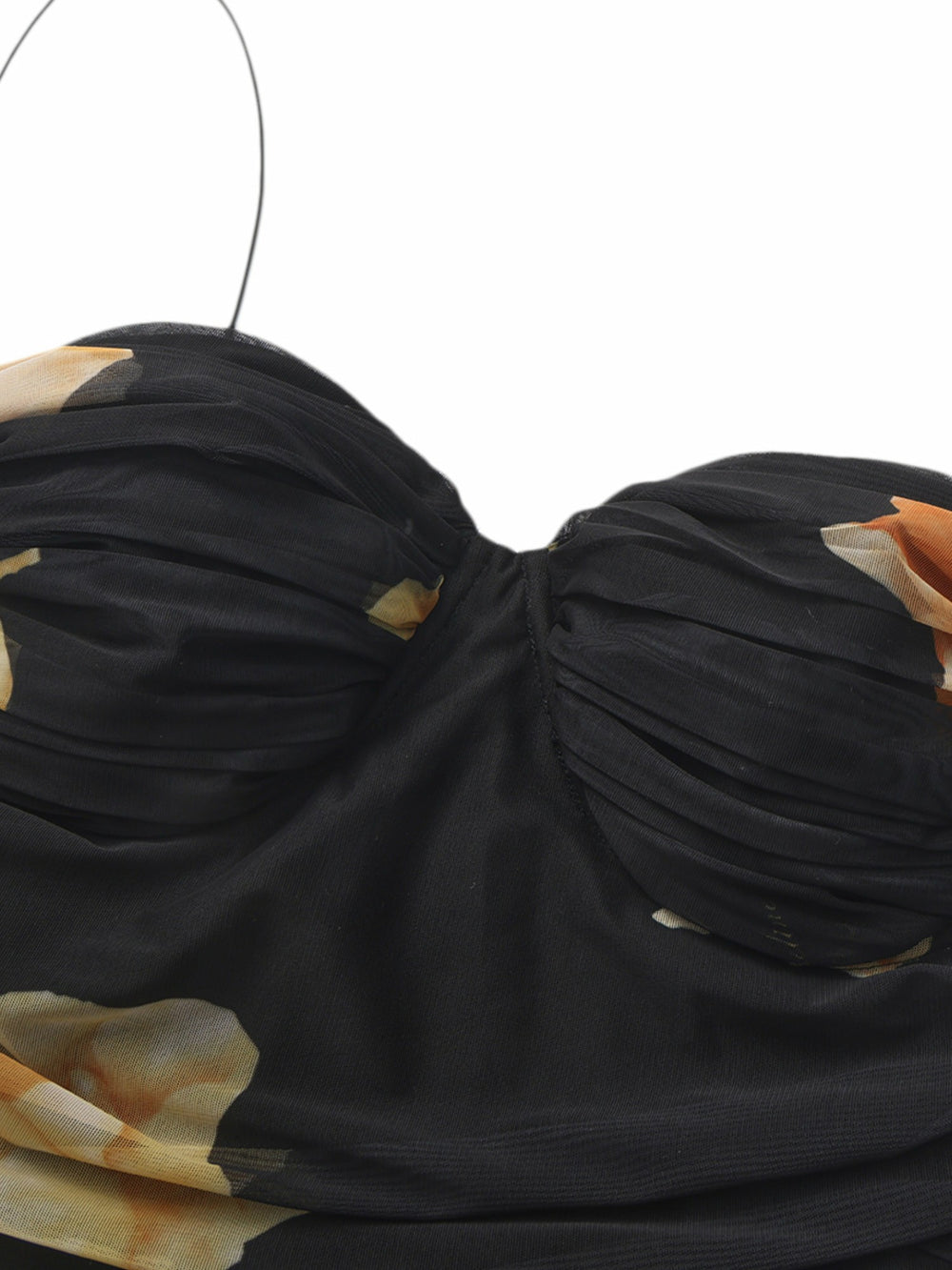 Claudia Ruched Black Floral Dress | Nana Jacqueline