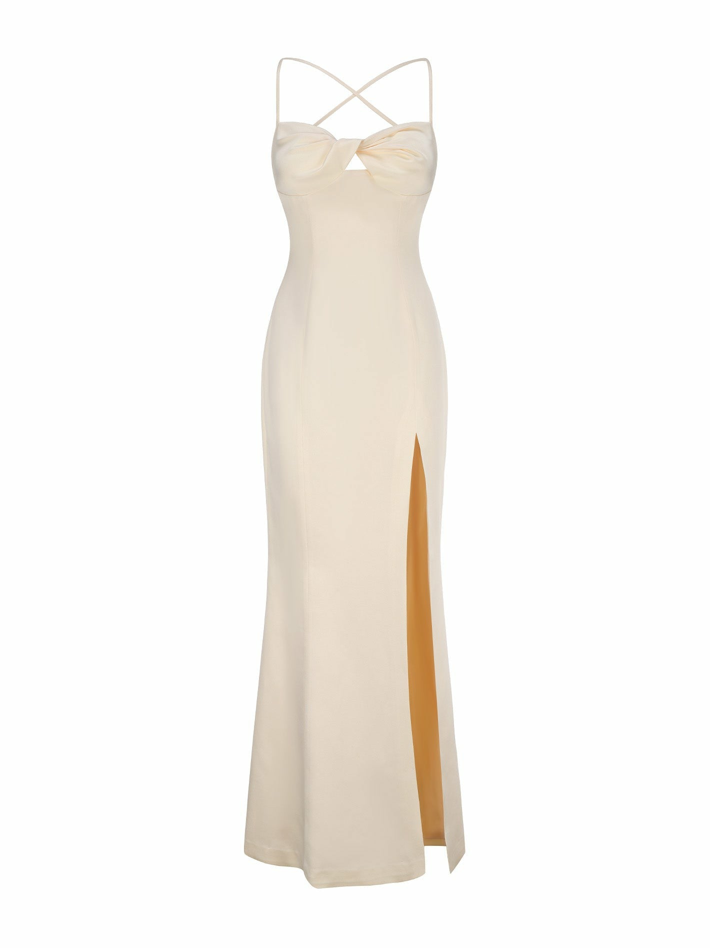 Alaina Dress: Champagne Maxi Dress for Formal Wedding Guest | Nana Jacqueline