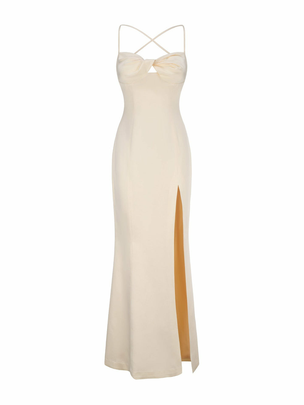 Alaina Dress: Champagne Maxi Dress for Formal Wedding Guest | Nana Jacqueline