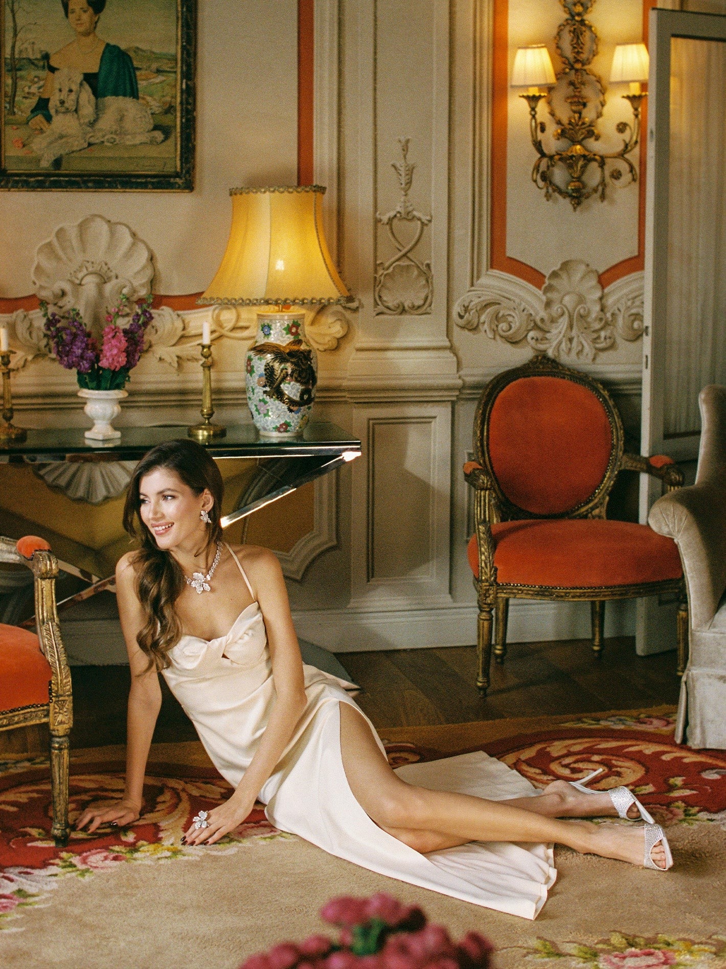 Alaina Dress: Champagne Maxi Dress for Formal Wedding Guest | Nana Jacqueline
