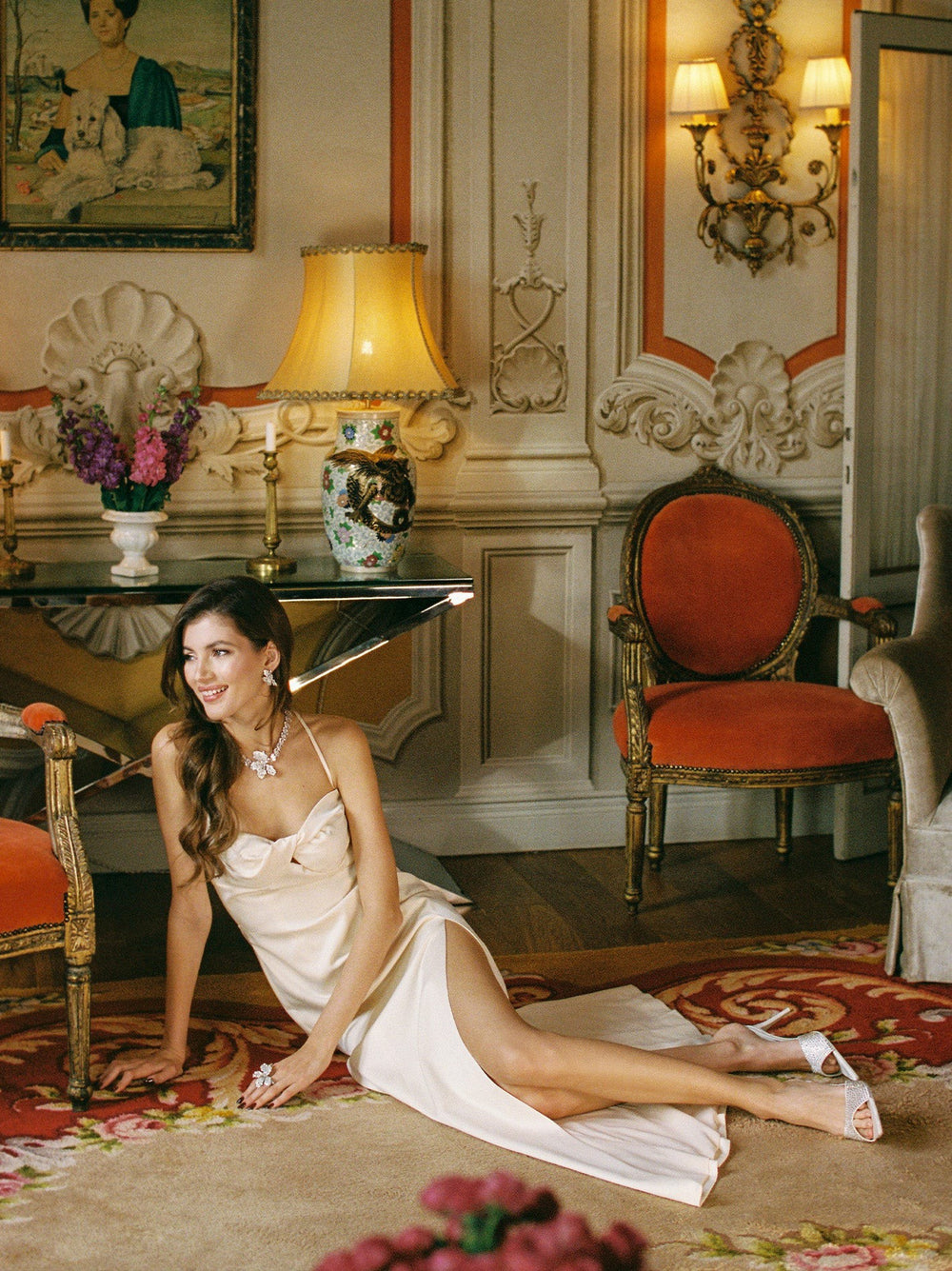 Alaina Dress: Champagne Maxi Dress for Formal Wedding Guest | Nana Jacqueline
