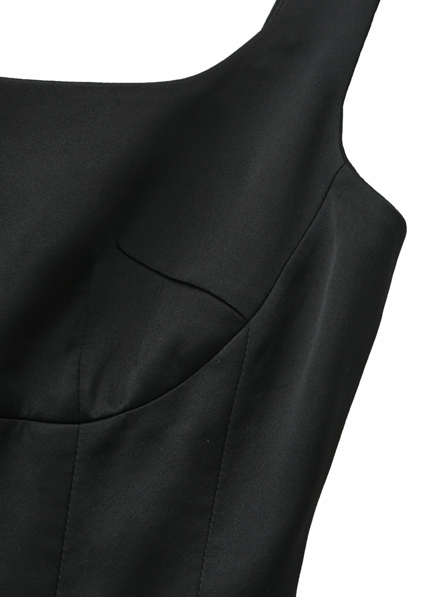 Lauren Square-Neck Black Dress | Nana Jacqueline