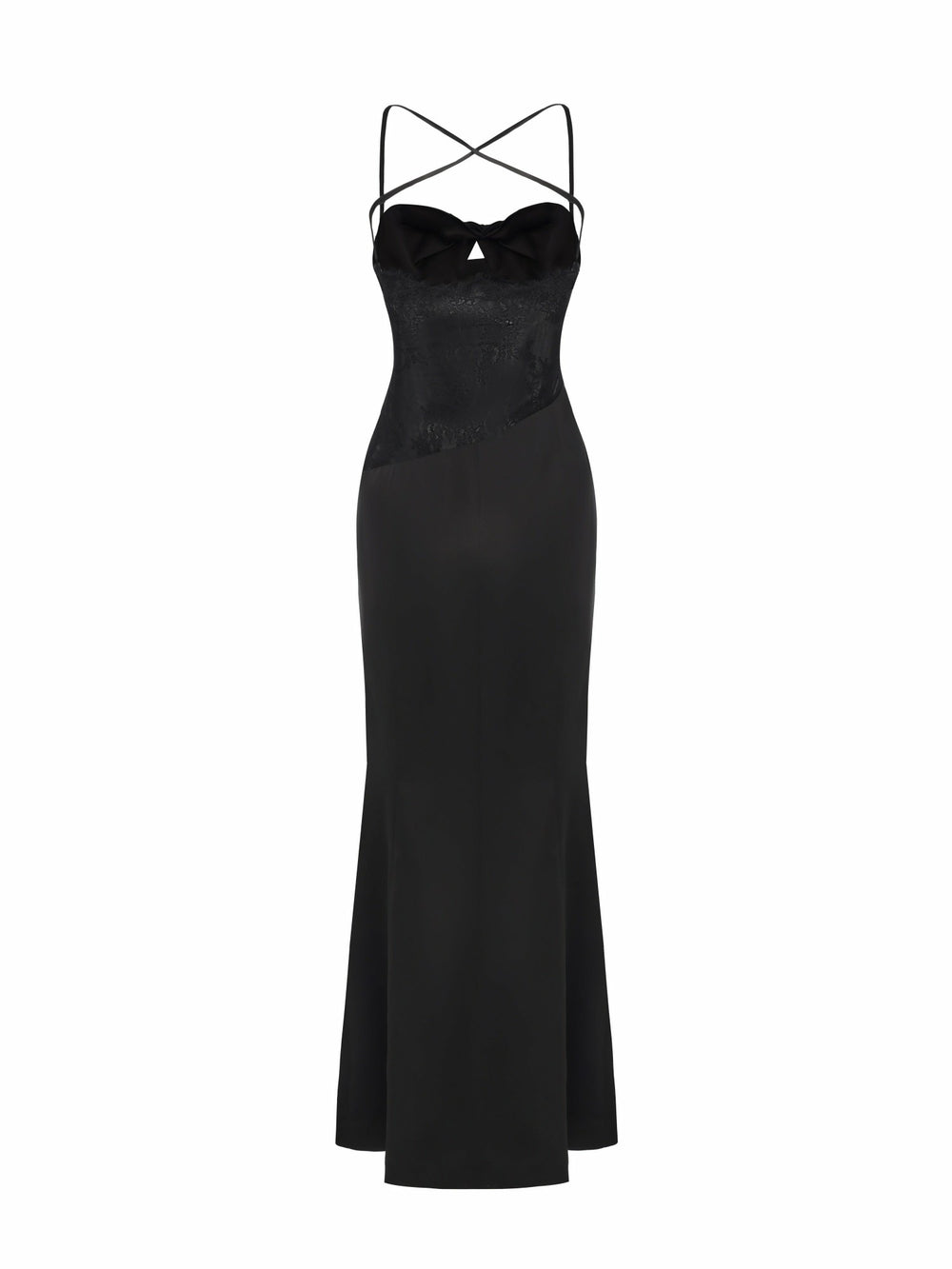 Brielle Twist-Front Lace-Back Black Dress | Nana Jacqueline