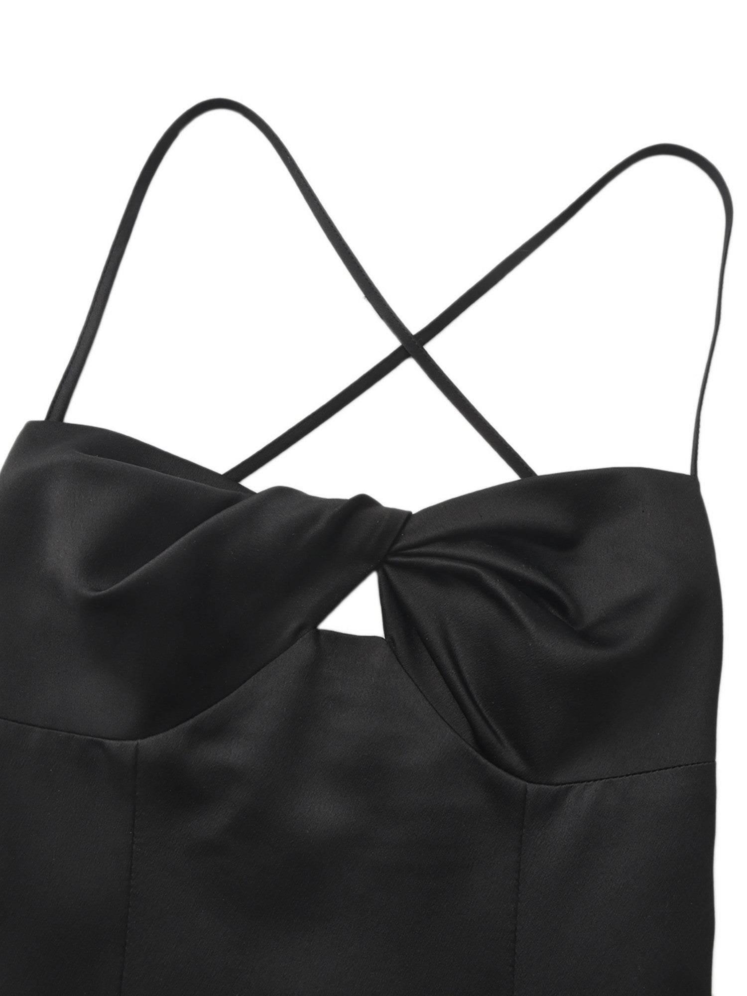 Brielle Twist-Front Lace-Back Black Dress | Nana Jacqueline