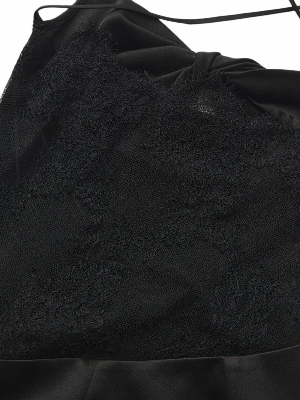 Brielle Twist-Front Lace-Back Black Dress | Nana Jacqueline