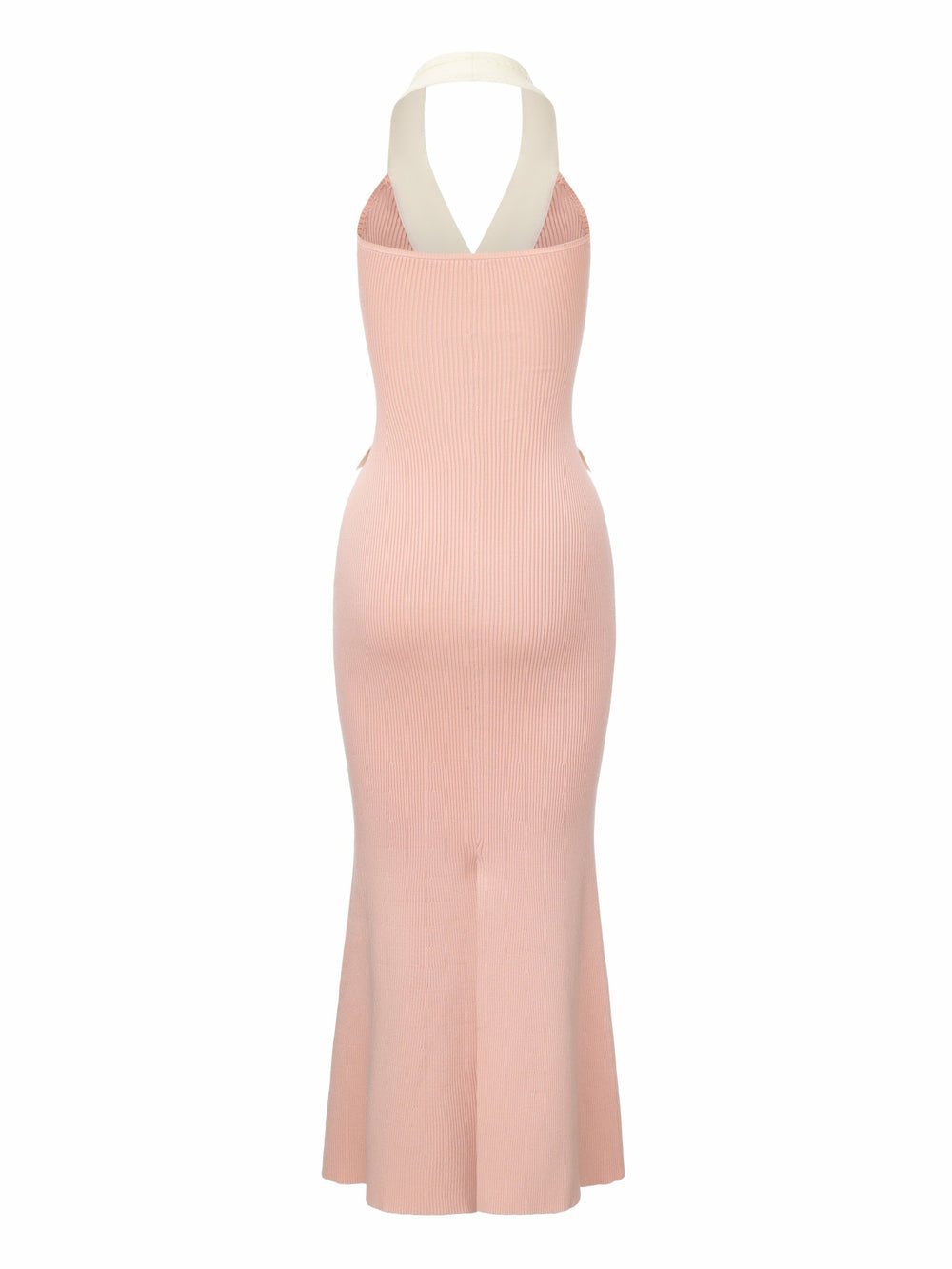 Giana Contrast Halter Knit Blush Pink Maxi Dress | Nana Jacqueline