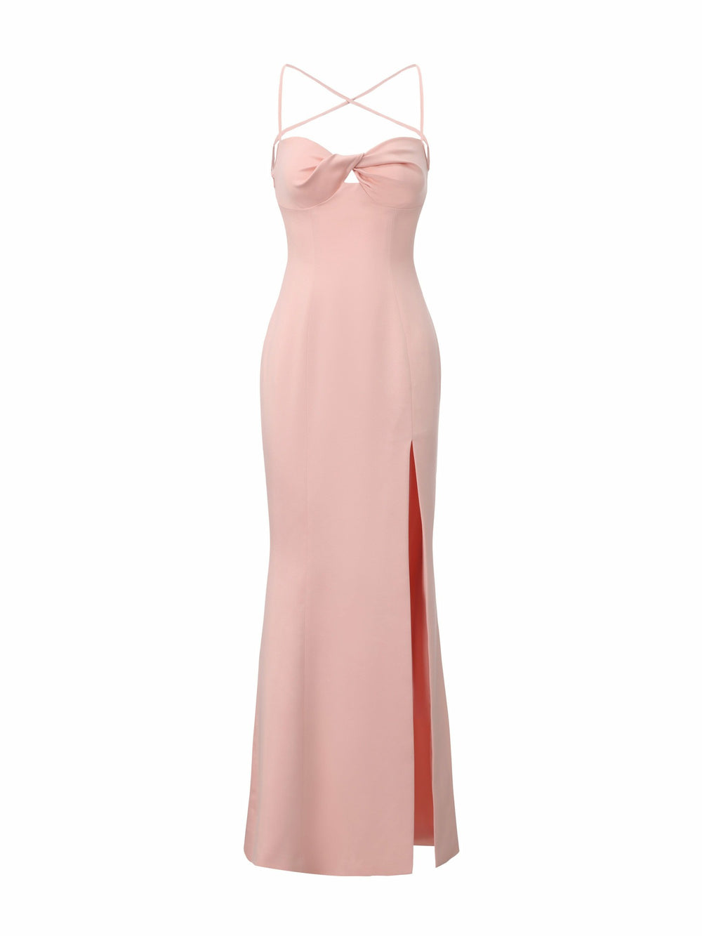 Brielle Twist-Front Lace-Back Pink Dress | Nana Jacqueline