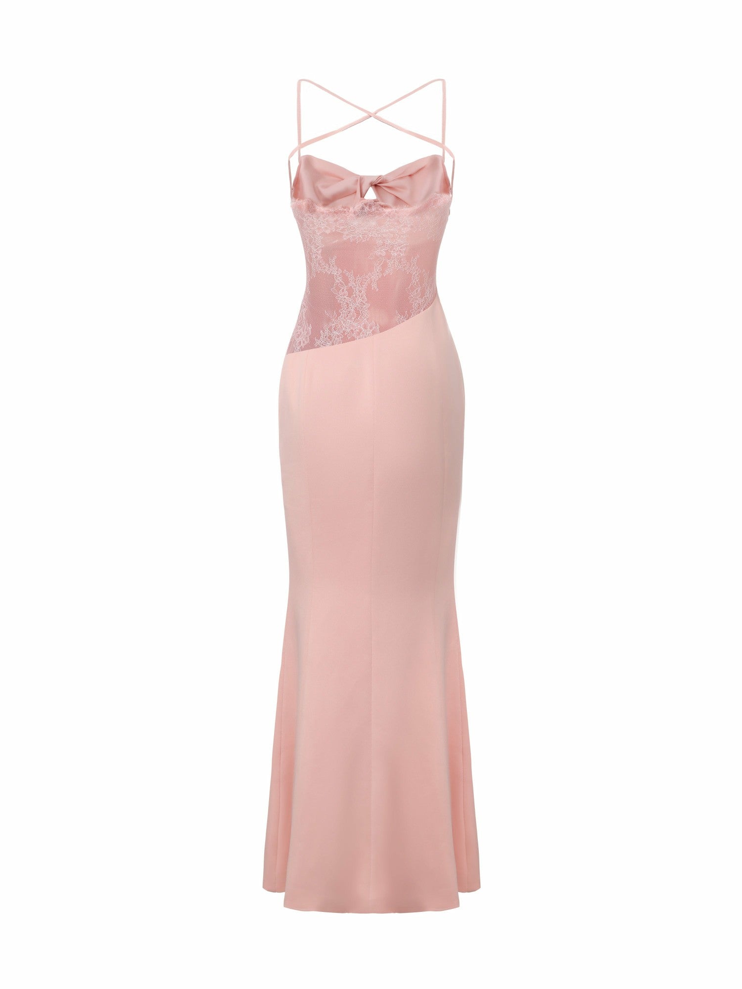 Brielle Twist-Front Lace-Back Pink Dress | Nana Jacqueline