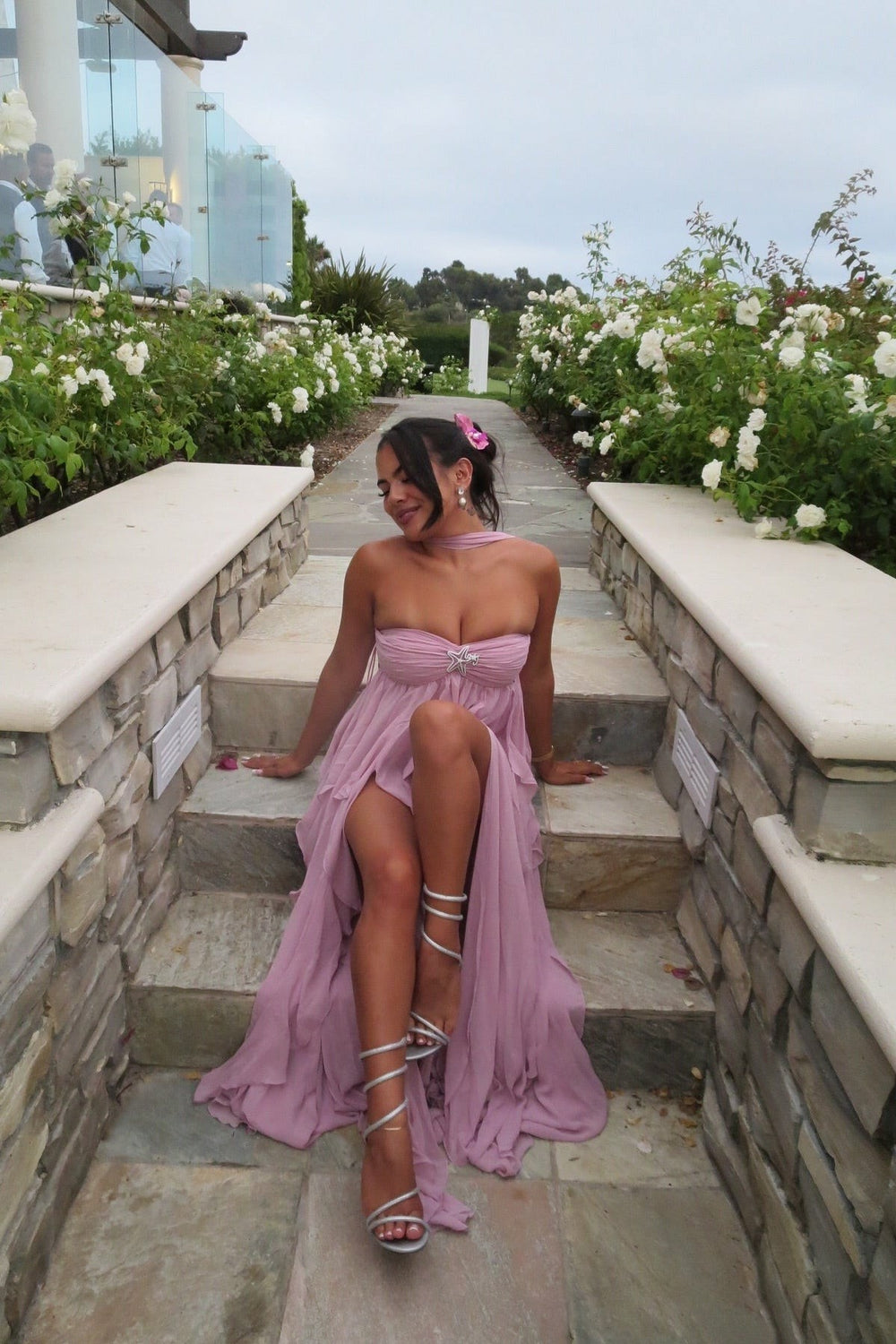 Mariah Dress: Purple Maxi Dress for Garden Wedding Guest | Nana Jacqueline