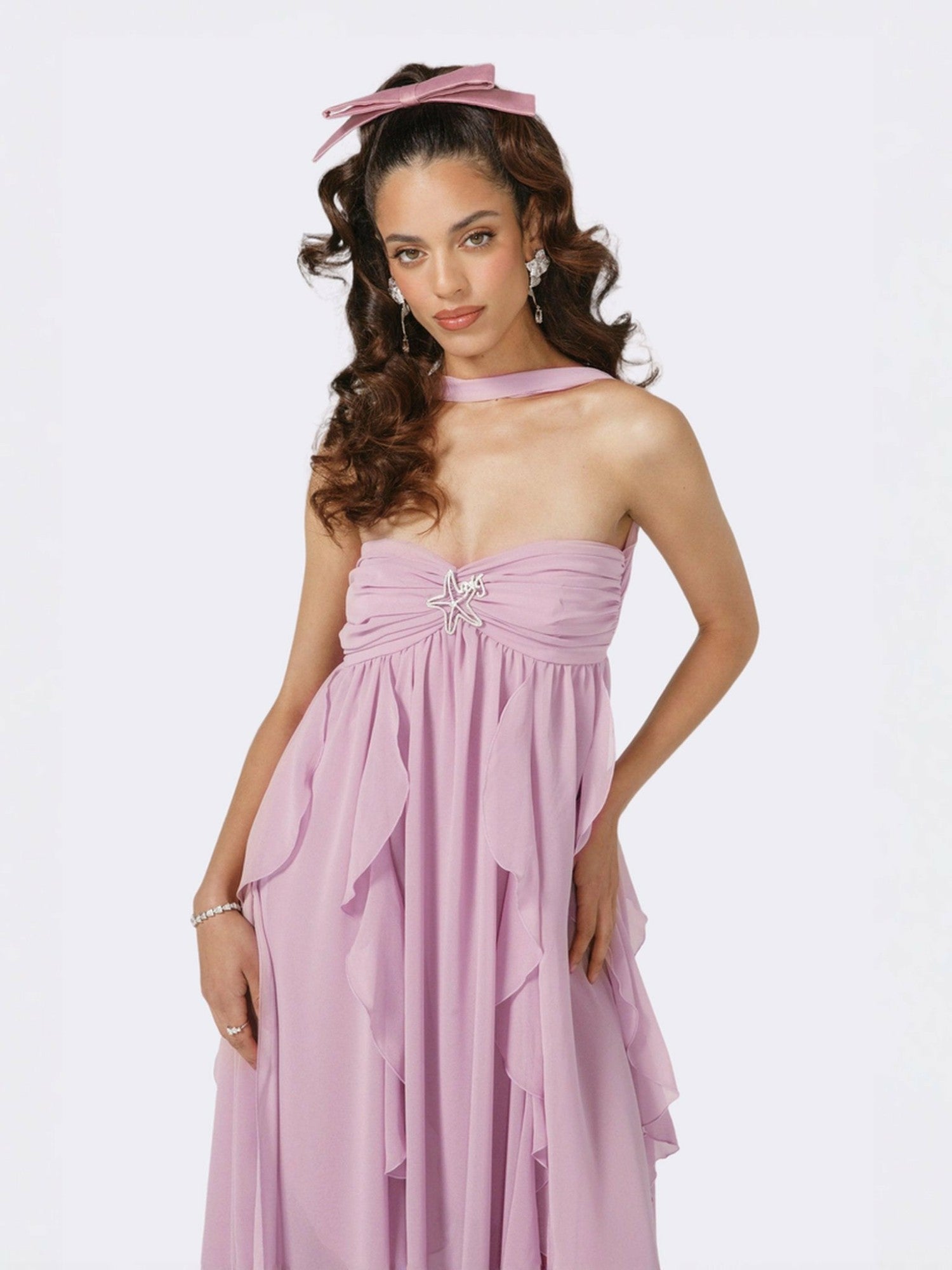 Mariah Dress: Purple Maxi Dress for Garden Wedding Guest | Nana Jacqueline