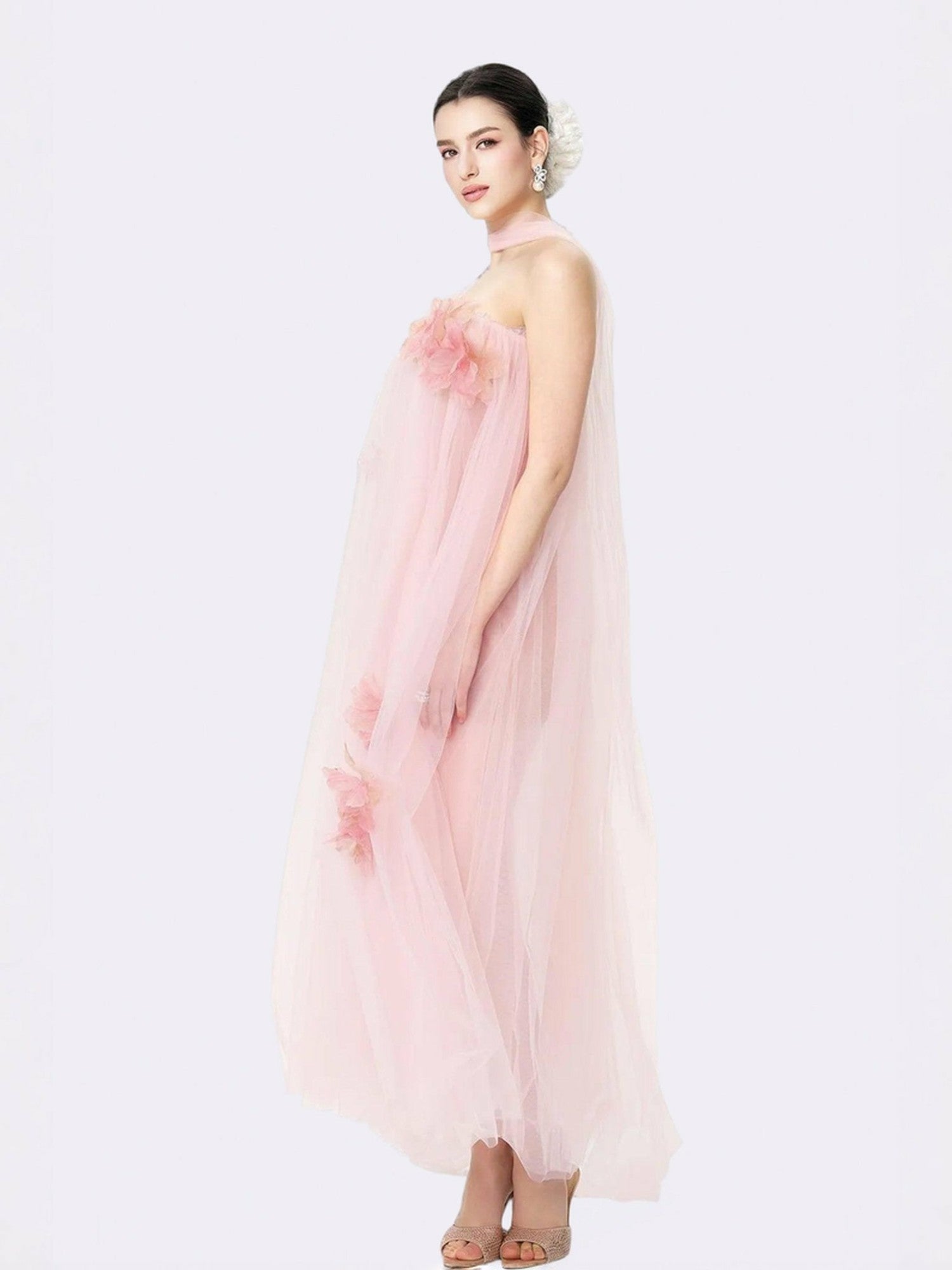 Kiera Dress: Pink Maxi Dress for Garden Wedding Guest | Nana Jacqueline
