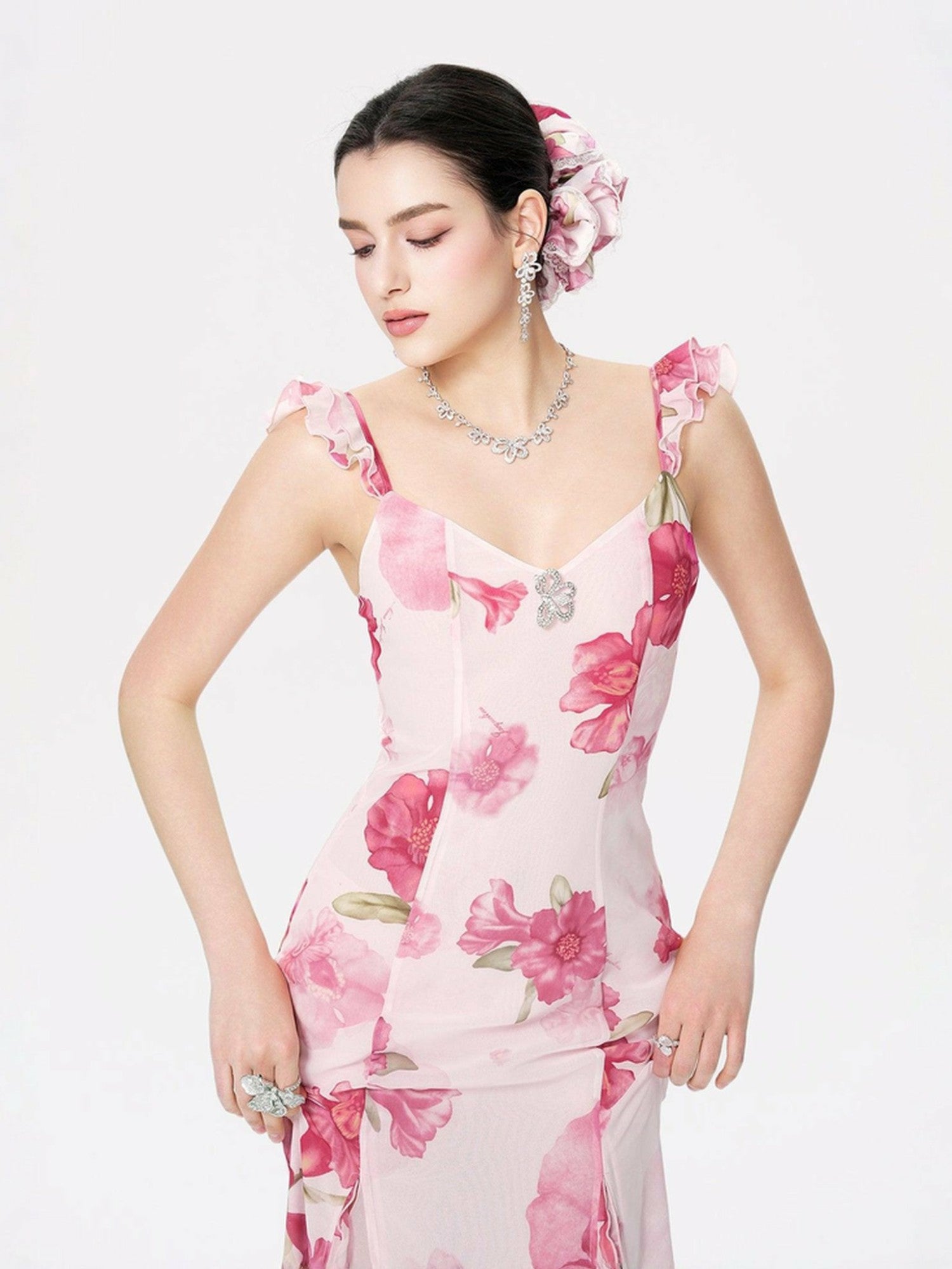 Cera Dress: Pink Maxi Dress for Garden Wedding Guest | Nana Jacqueline