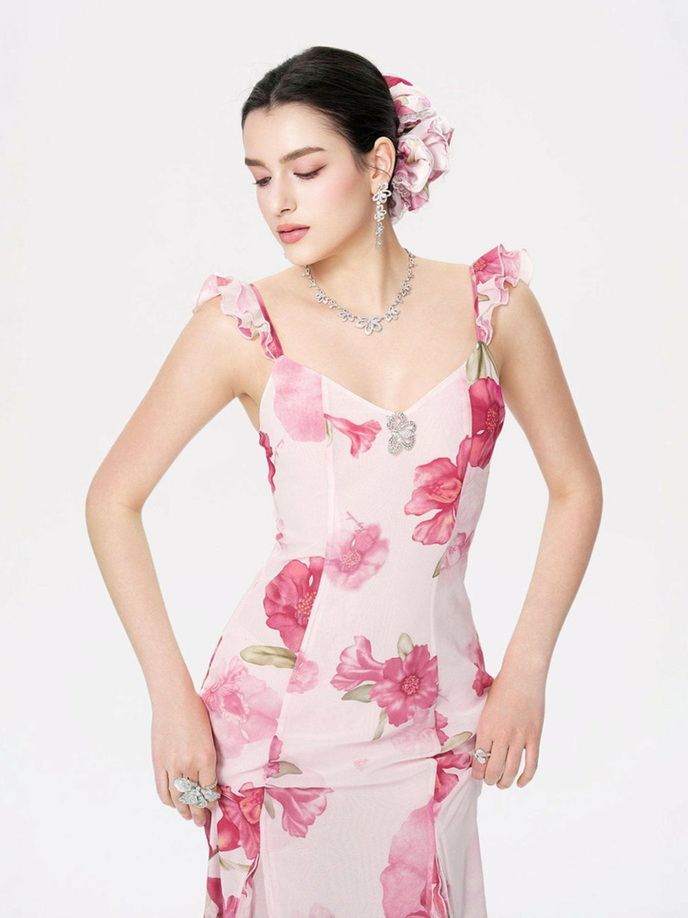 Cera Dress: Pink Maxi Dress for Garden Wedding Guest | Nana Jacqueline